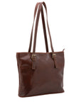Borsa a spalla da donna 100% vera pelle 5576-Marrone I Fratelli
