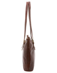 Borsa a spalla da donna 100% vera pelle 5576-Marrone I Fratelli