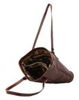 Borsa a spalla da donna 100% vera pelle 5576-Marrone I Fratelli