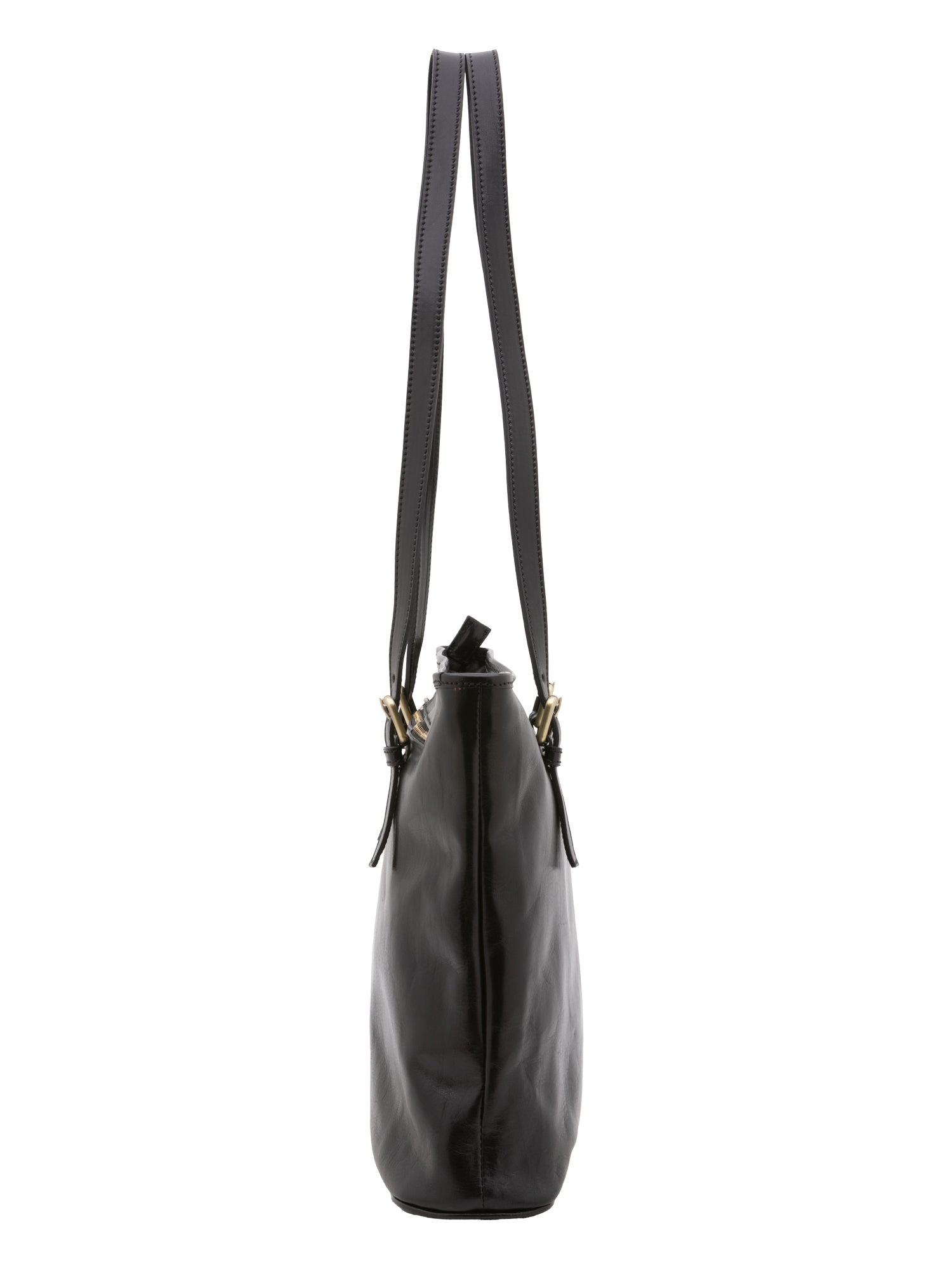 Borsa a spalla da donna 100% vera pelle 5576-Nero I Fratelli