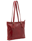 Borsa a spalla da donna 100% vera pelle 5576-Rosso I Fratelli
