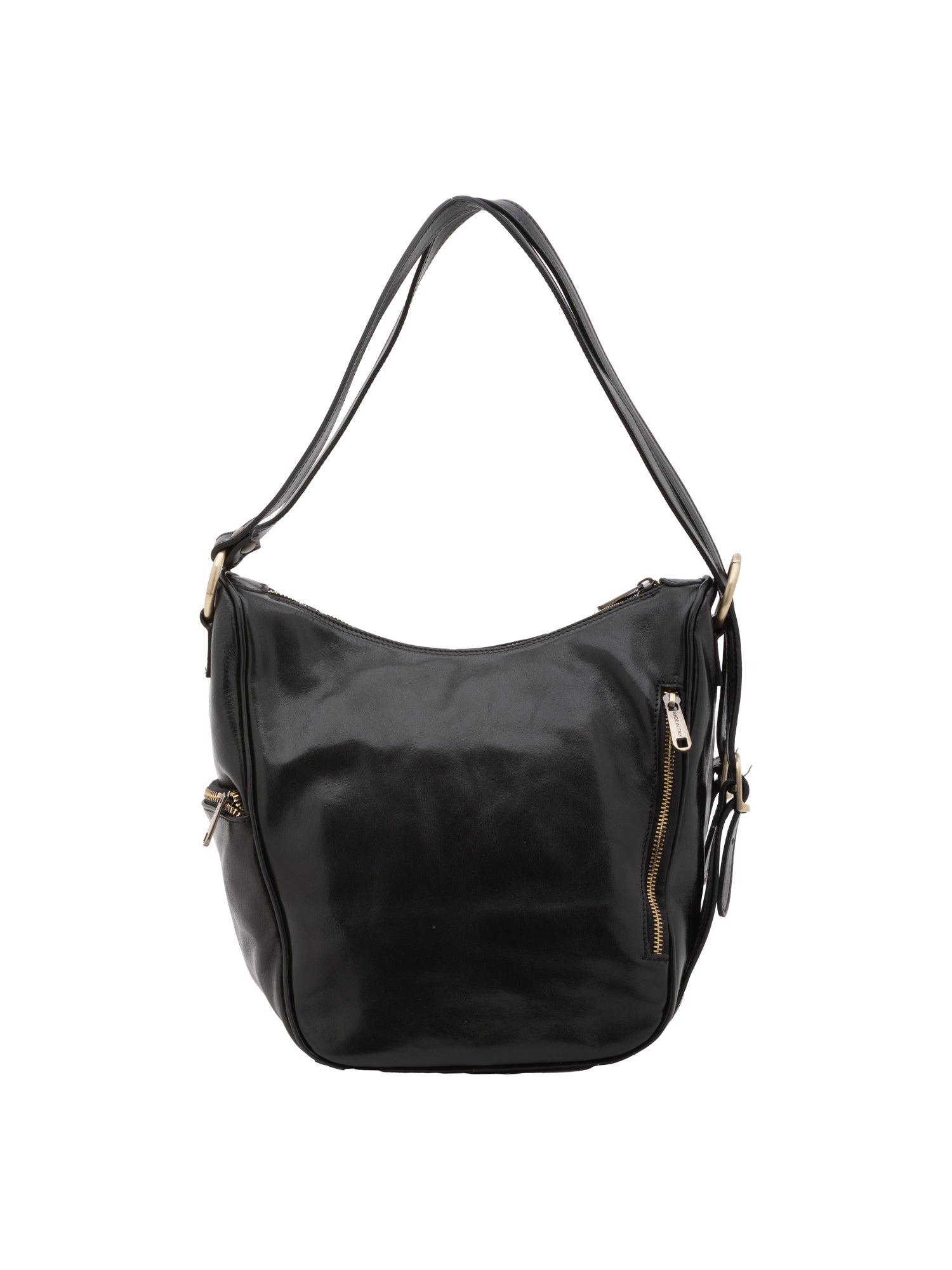 Borsa a spalla da donna Vera pelle 5577-Nero I Fratelli