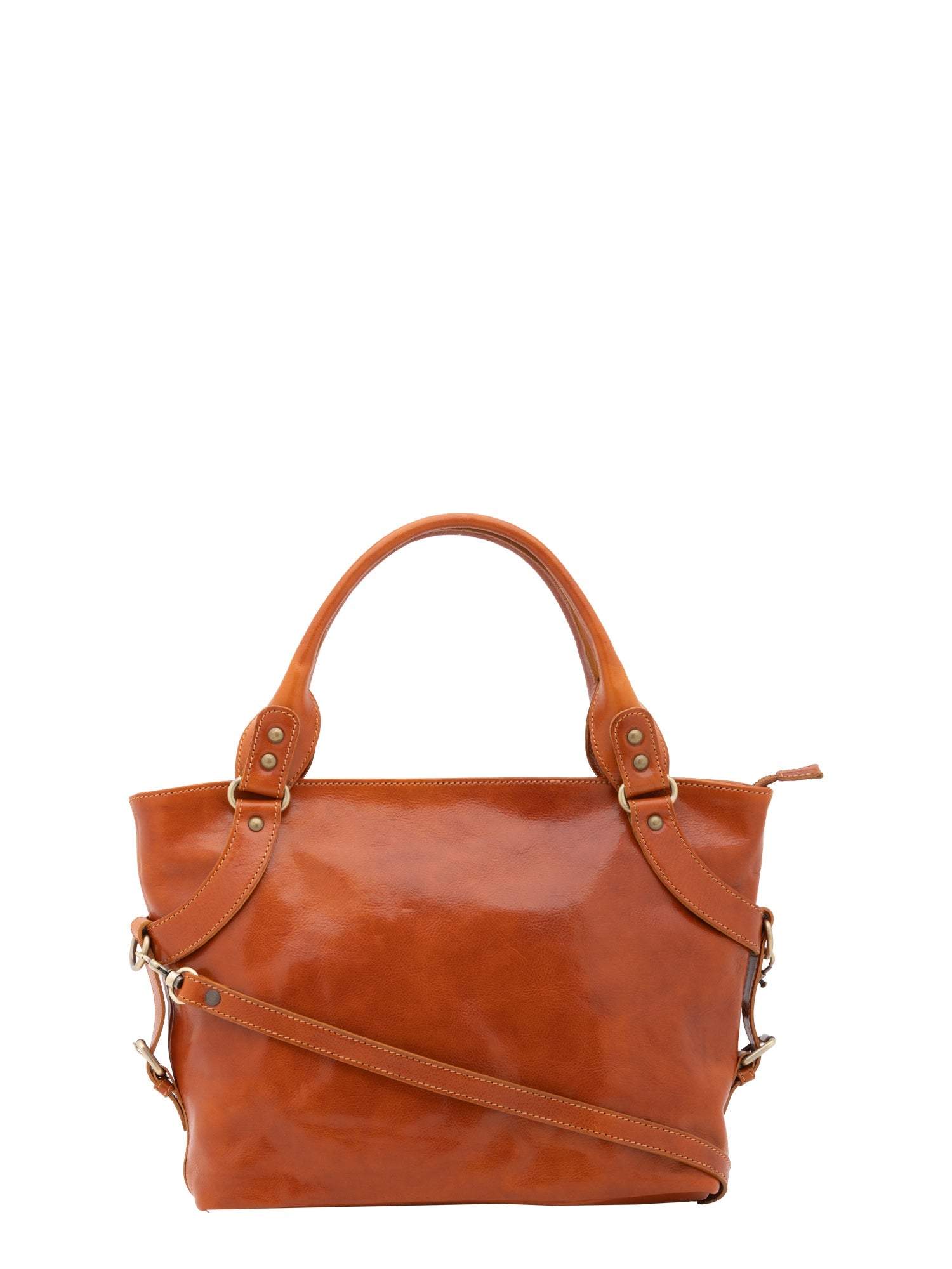 Borsa a mano da donna 100% pelle 5579-Cognac I Fratelli
