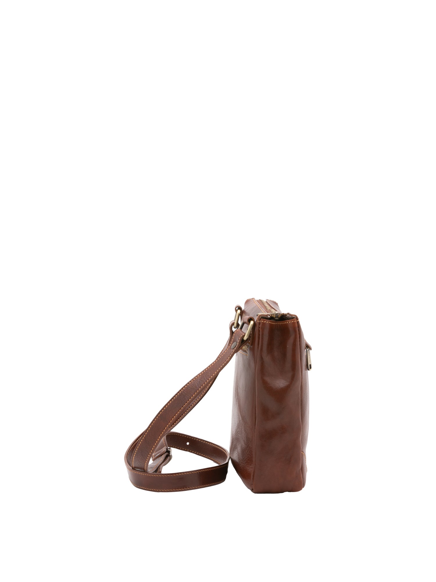 Borsa a tracolla uomo in vera pelle 100% pelle 5582-Marrone I Fratelli
