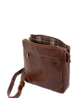 Borsa a tracolla uomo in vera pelle 100% pelle 5582-Marrone I Fratelli