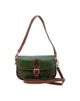 Borsa a tracolla da donna Vera pelle 5587-Verde I Fratelli