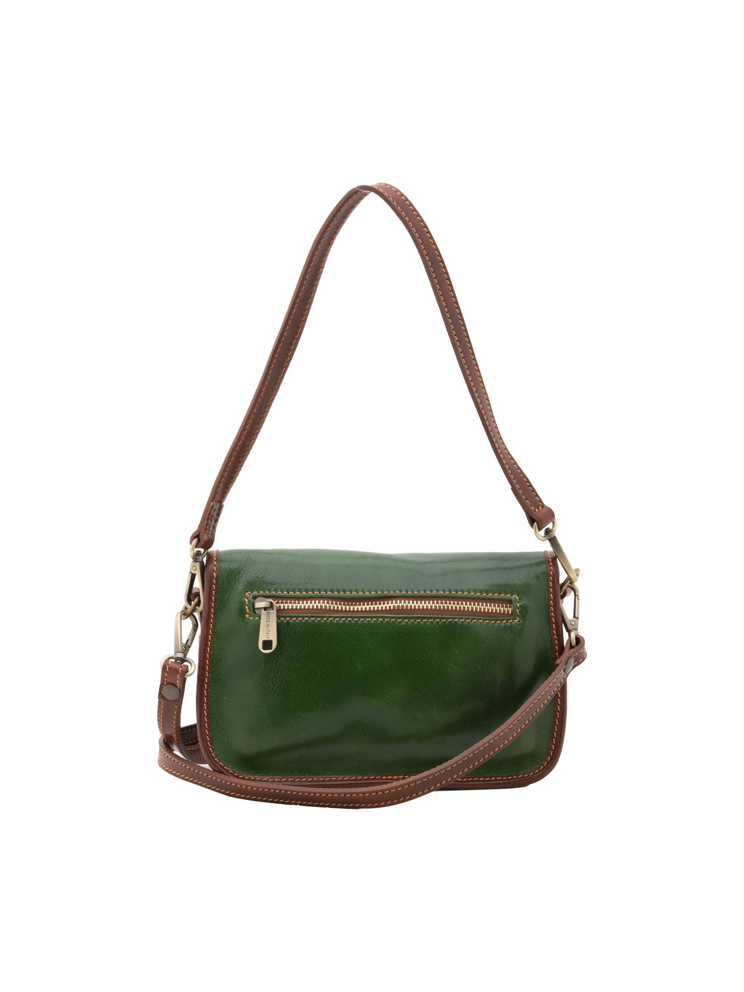 Borsa a tracolla da donna Vera pelle 5587-Verde I Fratelli