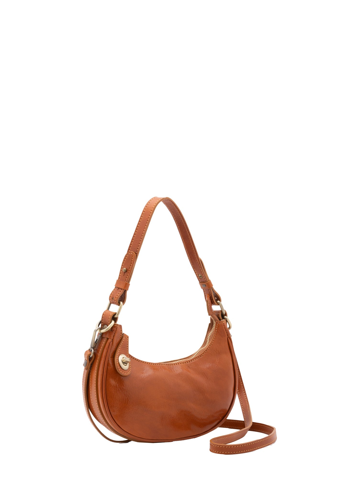 Borsa a spalla da donna Vera pelle 5589-Cognac I Fratelli