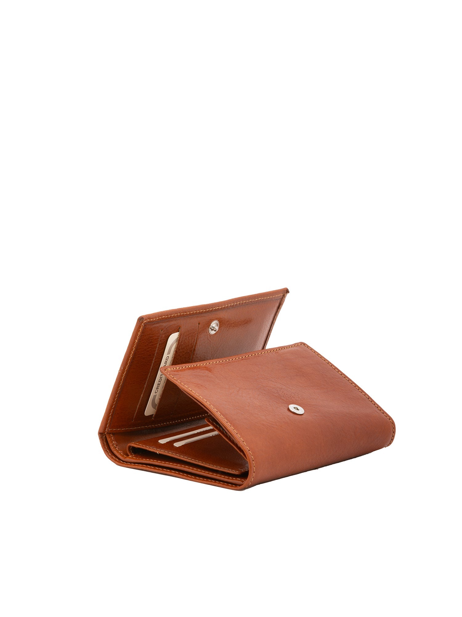 Portafoglio donna in vera pelle Made in Italy 5594-Cognac I Fratelli
