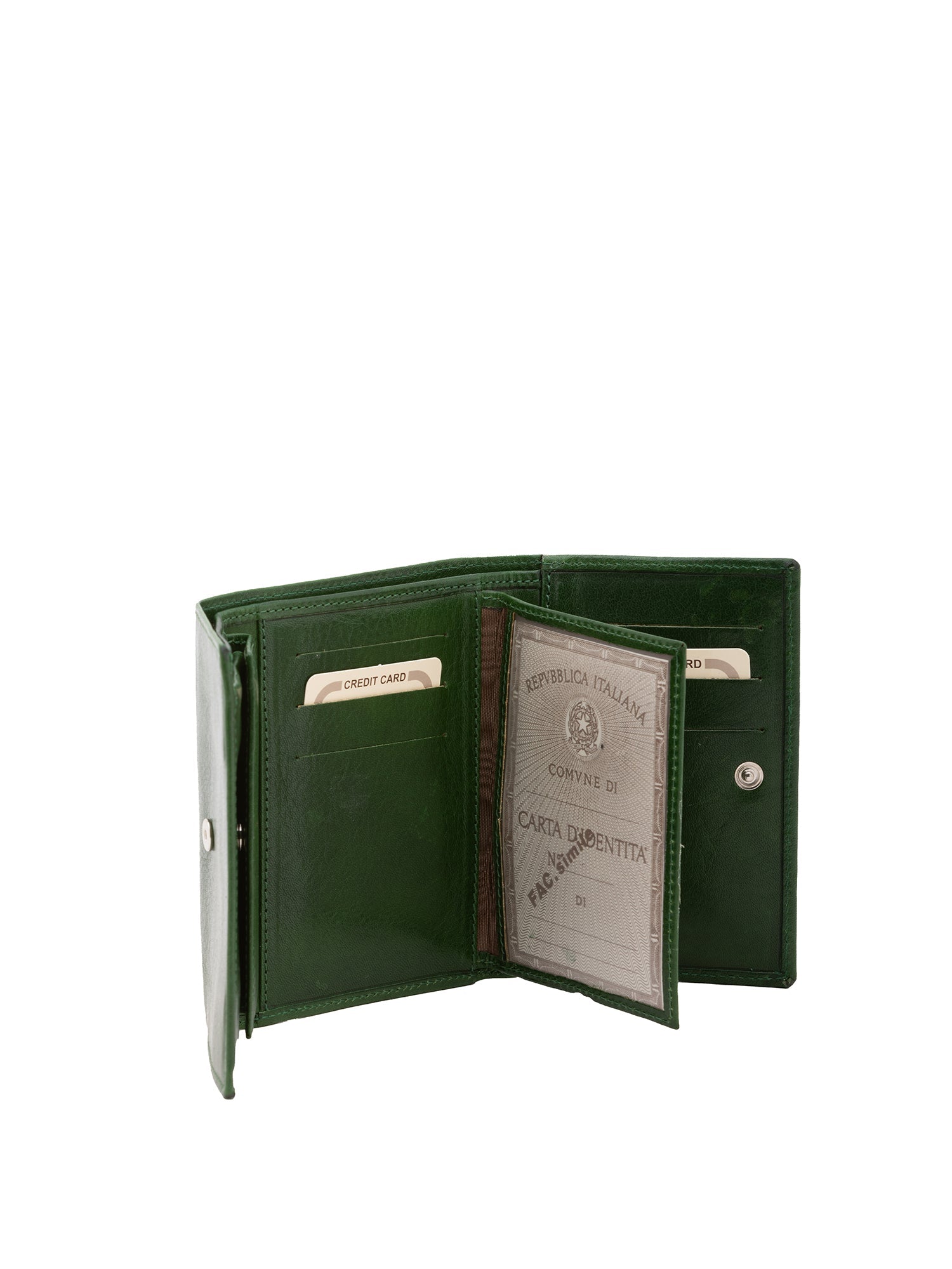 Portafoglio donna in vera pelle Made in Italy 5594-Verde I Fratelli