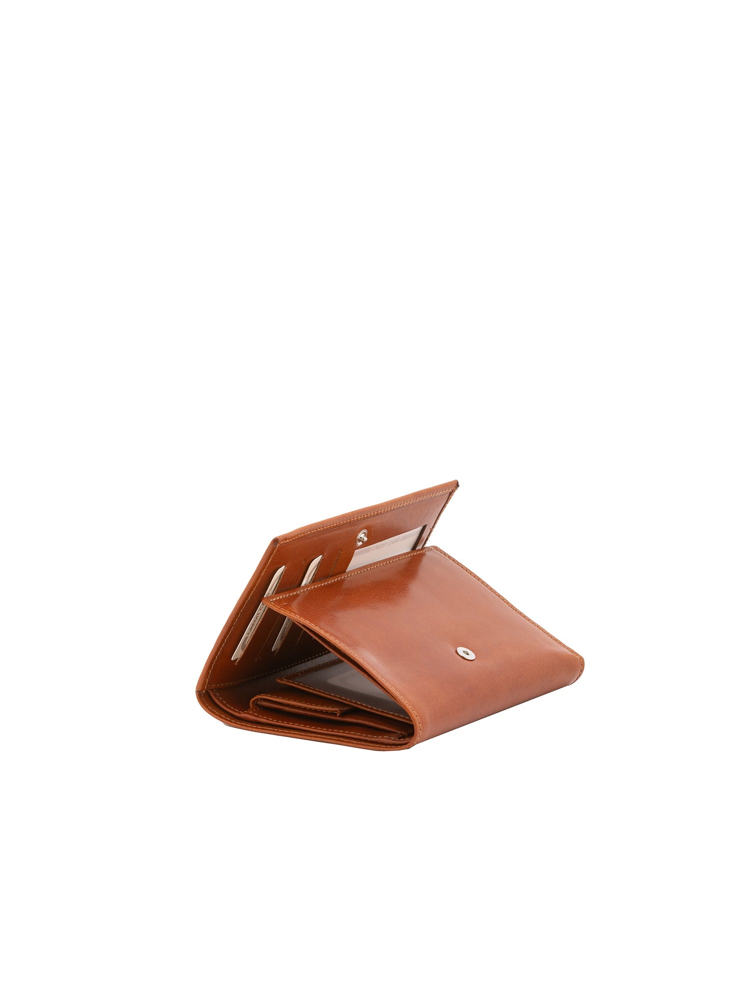 Portafoglio donna in vera pelle Made in Italy 5595-Cognac I Fratelli