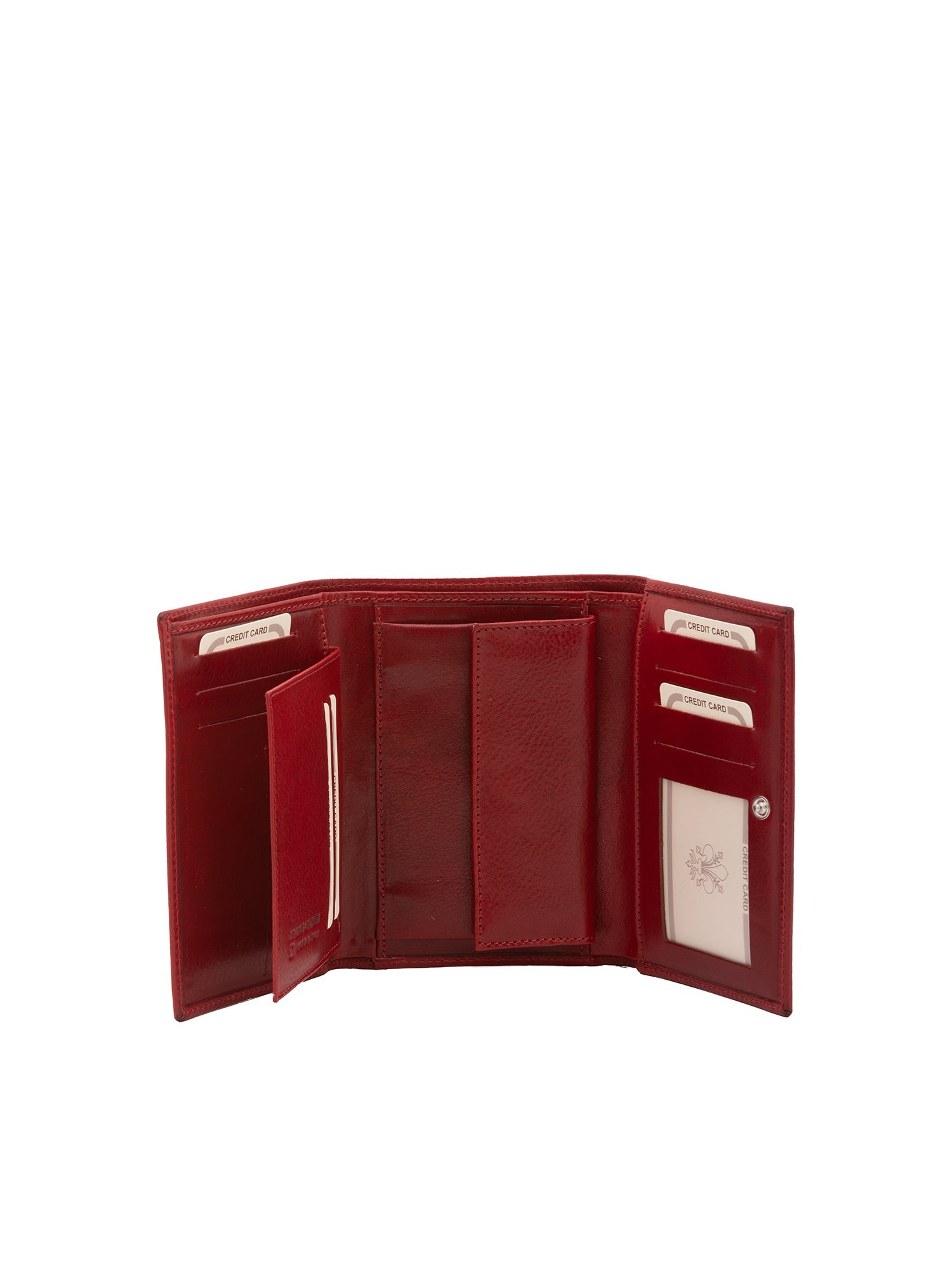 Portafoglio donna in vera pelle Made in Italy 5595-Rosso I Fratelli