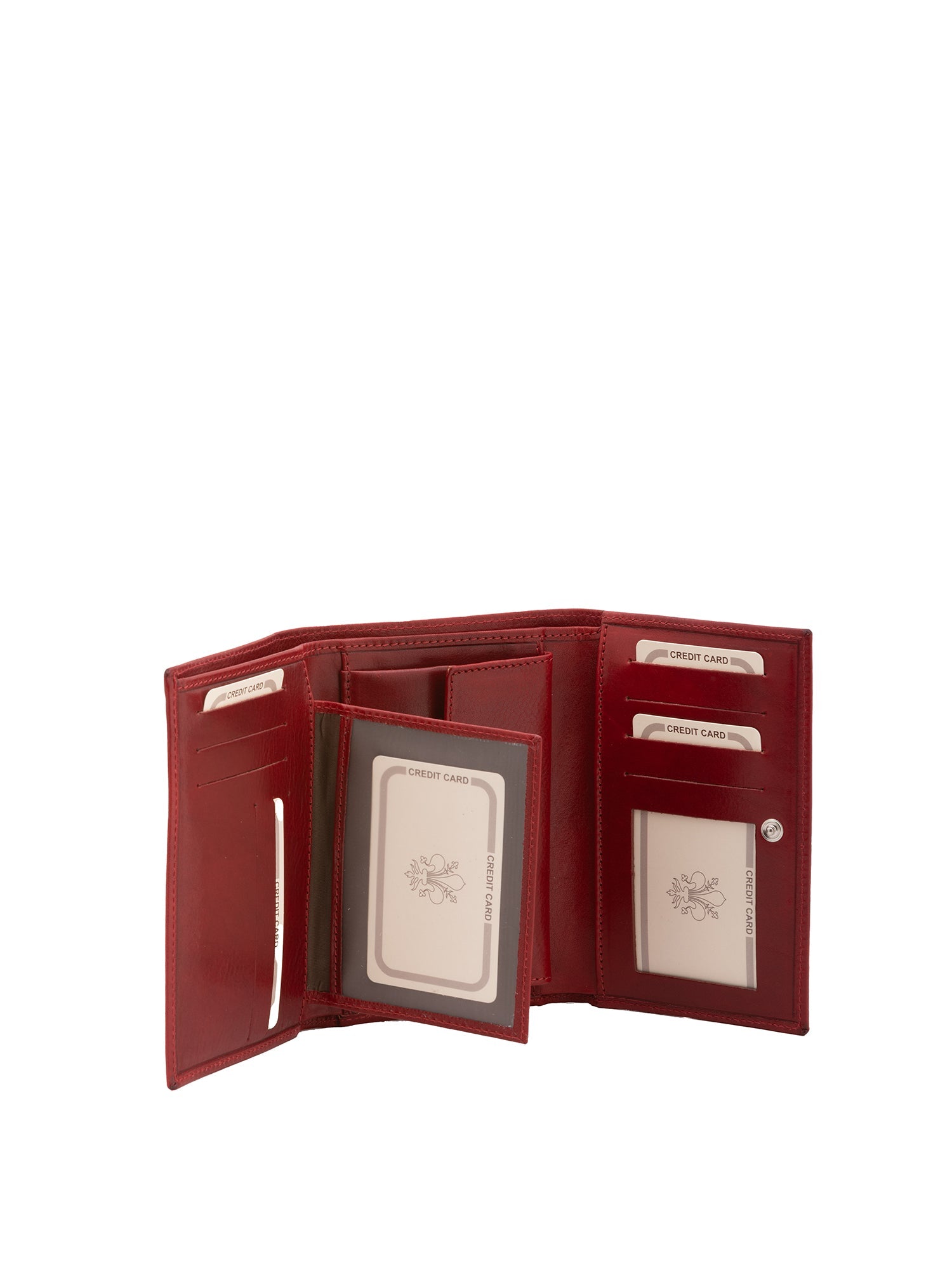 Portafoglio donna in vera pelle Made in Italy 5595-Rosso I Fratelli