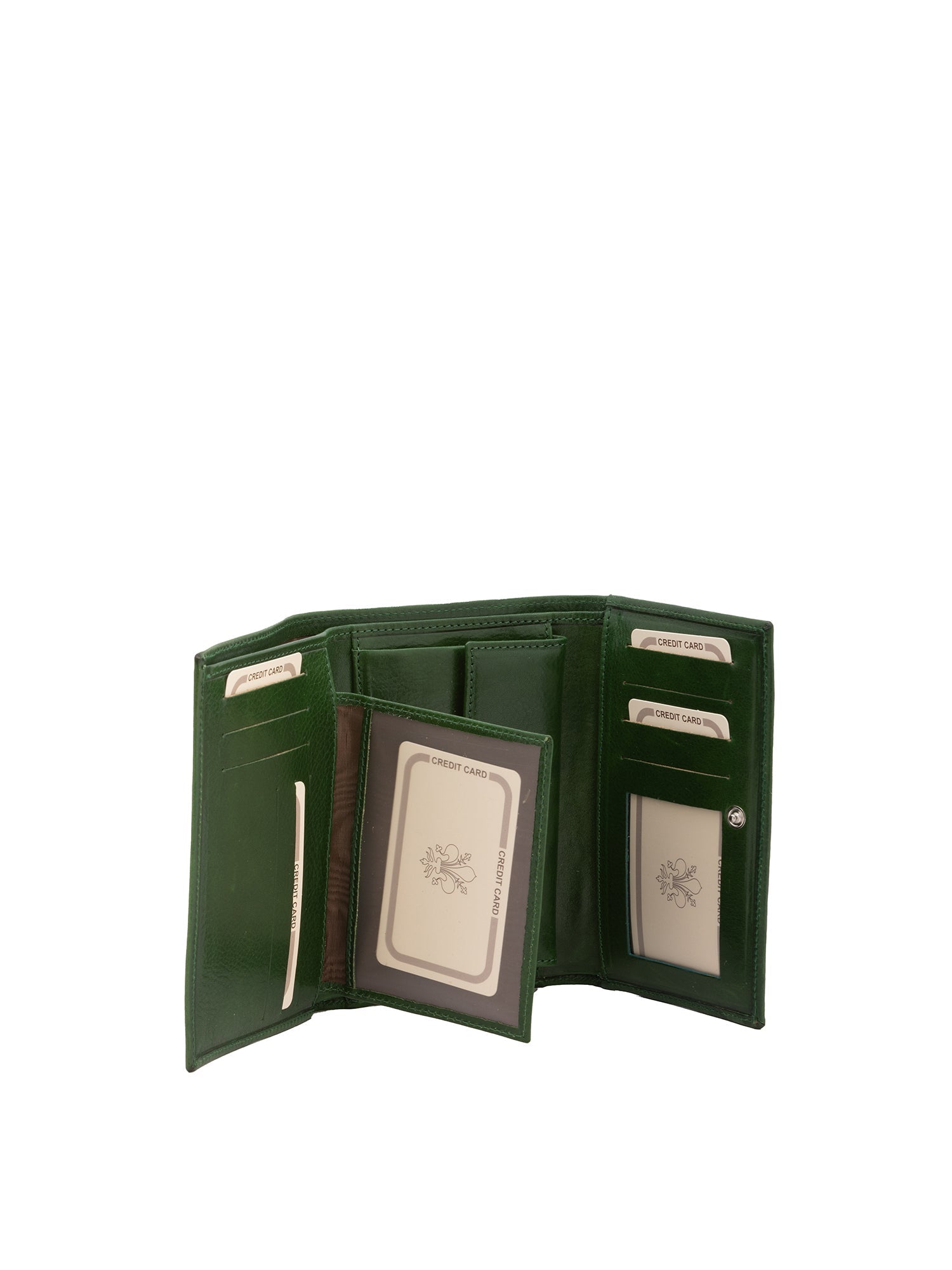 Portafoglio donna in vera pelle Made in Italy 5595-Verde I Fratelli