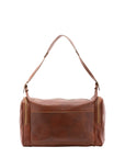 Borsa da viaggio unisex in vera pelle 100% cotone 4037-MARRONE Alessia Firenze