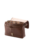 Borsa a mano unisex in vera pelle Made in Italy 4576-TESTA DI MORO Alessia Firenze