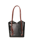 Fabiola Borsa a spalla da donna 100% pelle 9039-NERO MARRONE Chiara Ferretti