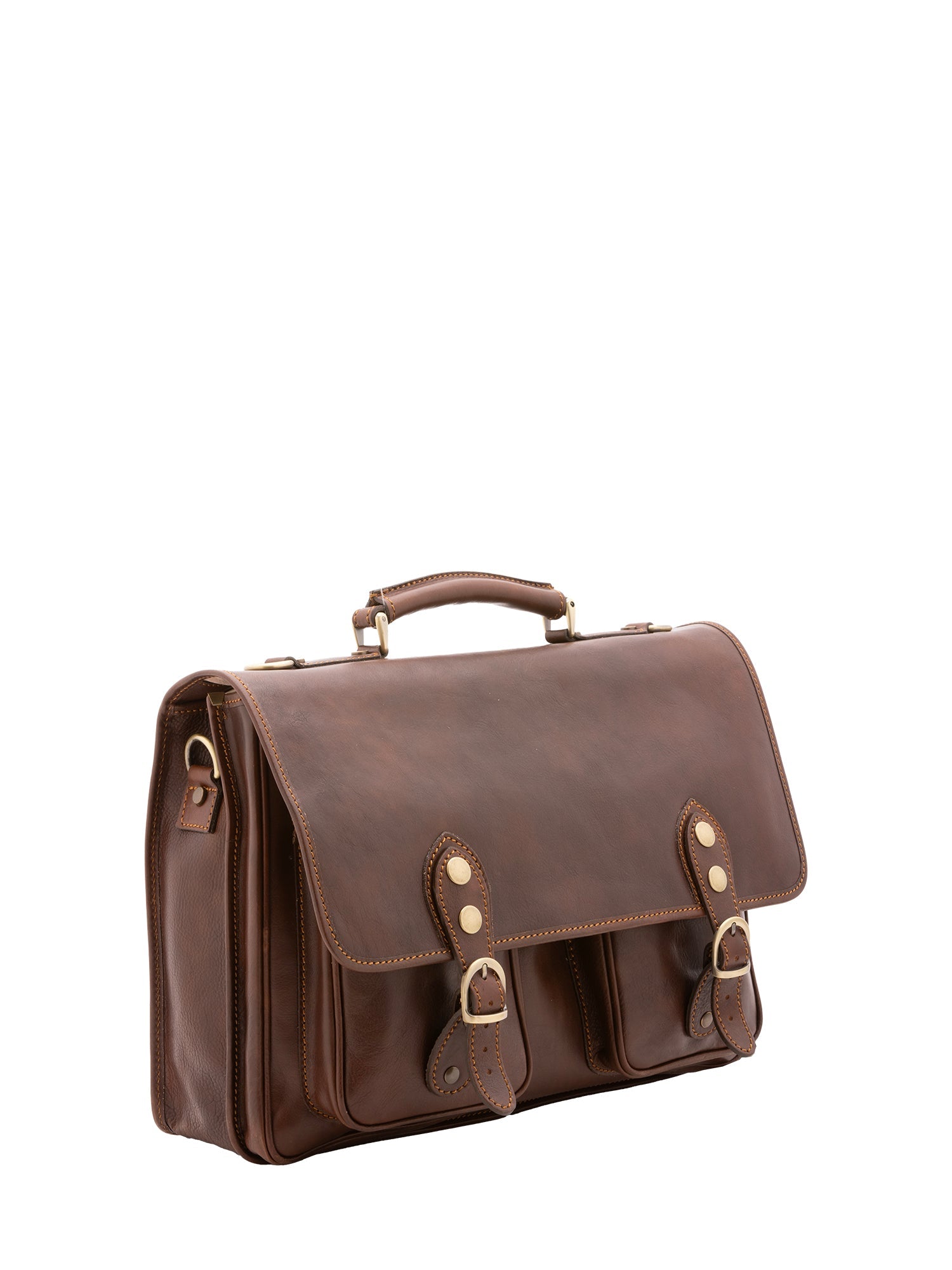 Borsa a mano unisex vera pelle Made in Italy 4015-TESTA DI MORO Alessia Firenze