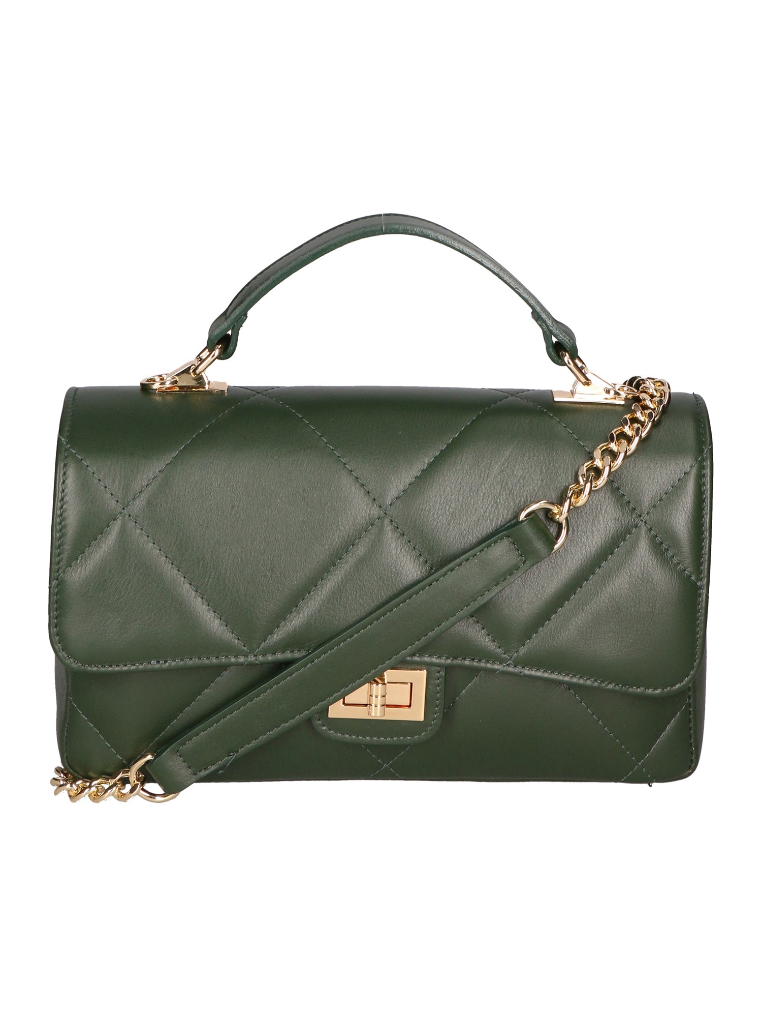 Vita Borsa a spalla da donna Vera pelle 06879-S14 VERDE SCURO Chiara Ferretti