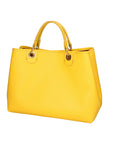 Azurite Borsa a mano da donna 100% pelle 06105-D64 GIALLO YELLOW Chiara Ferretti