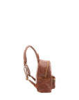 Zaino unisex in vera pelle 100% cotone 4460-MARRONE Alessia Firenze
