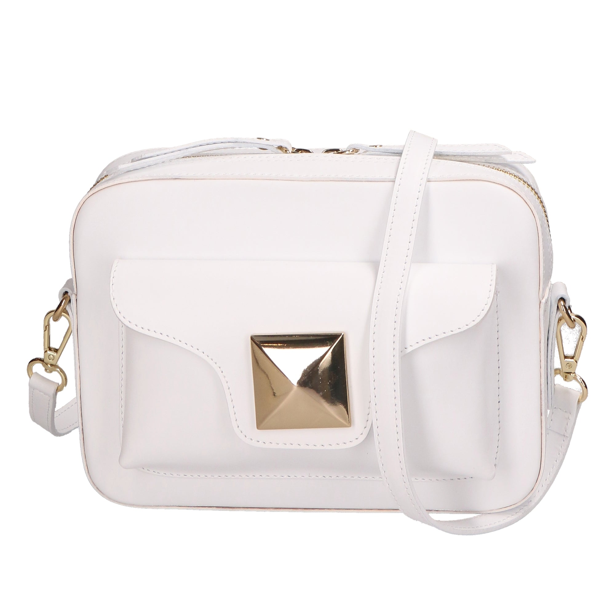 Ilenia Borsa a tracolla da donna 100% pelle 06013-L101 BIANCO Chiara Ferretti