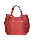 Elda Borsa a mano da donna Vera pelle croco 80046 1-ROSSO Chiara Ferretti