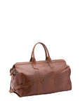 Borsa da viaggio unisex in vera pelle 100% cotone 4091-MARRONE Alessia Firenze