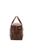 Borsa da viaggio unisex vera pelle 100% cotone 4562-TESTA DI MORO Alessia Firenze