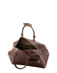 Borsa da viaggio unisex in vera pelle 100% cotone 4311-TESTA DI MORO Alessia Firenze