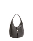 Borsa a spalla da donna 100% vera pelle 4607-NERO Alessia Firenze