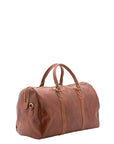 Borsa da viaggio unisex in vera pelle 100% cotone 4039-MARRONE Alessia Firenze