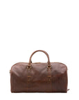 Borsa da viaggio unisex in vera pelle 100% cotone 4514-TESTA DI MORO Alessia Firenze