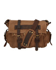 Melania Borsa a spalla unisex Canvas e vera pelle ZG3016-FANGO TAUPE Chiara Ferretti