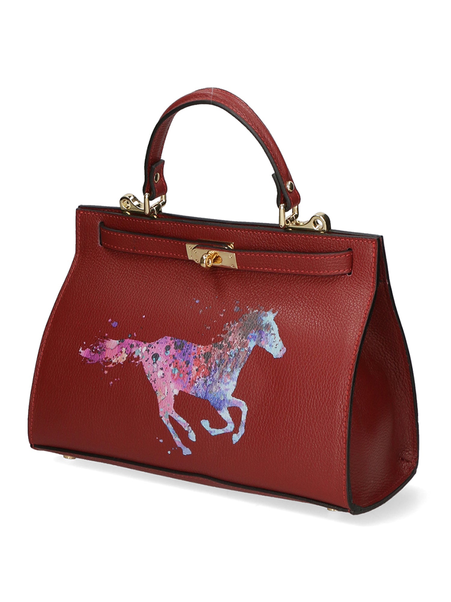 Nina Borsa a mano da donna 100% pelle 04263-D10 ROSSO SCURO DARK RED Chiara Ferretti