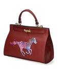 Nina Borsa a mano da donna 100% pelle 04263-D10 ROSSO SCURO DARK RED Chiara Ferretti
