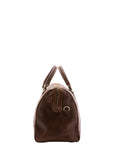 Borsa da viaggio unisex in vera pelle 100% cotone 4039-TESTA DI MORO Alessia Firenze