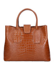 Letizia Borsa a mano da donna Pelle stampata croco 06542-CUOIO COGNAC Chiara Ferretti