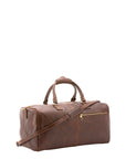 Borsa da viaggio unisex in vera pelle 100% cotone 4311-TESTA DI MORO Alessia Firenze