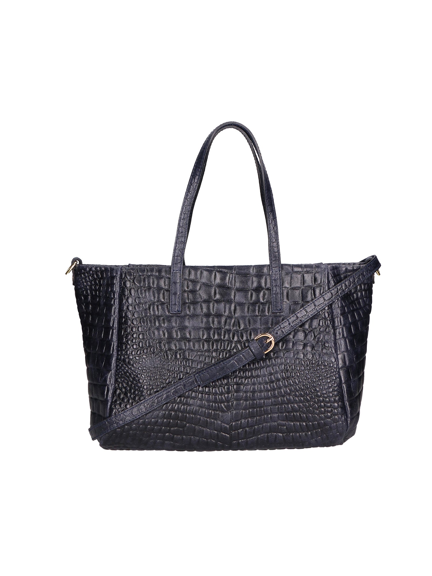 Lorella Borsa a spalla da donna Vera pelle croco 06499-013 BLU NAVY Chiara Ferretti