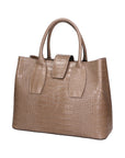 Letizia Borsa a mano da donna Pelle stampata croco 06542-TAUPE SCURO Chiara Ferretti