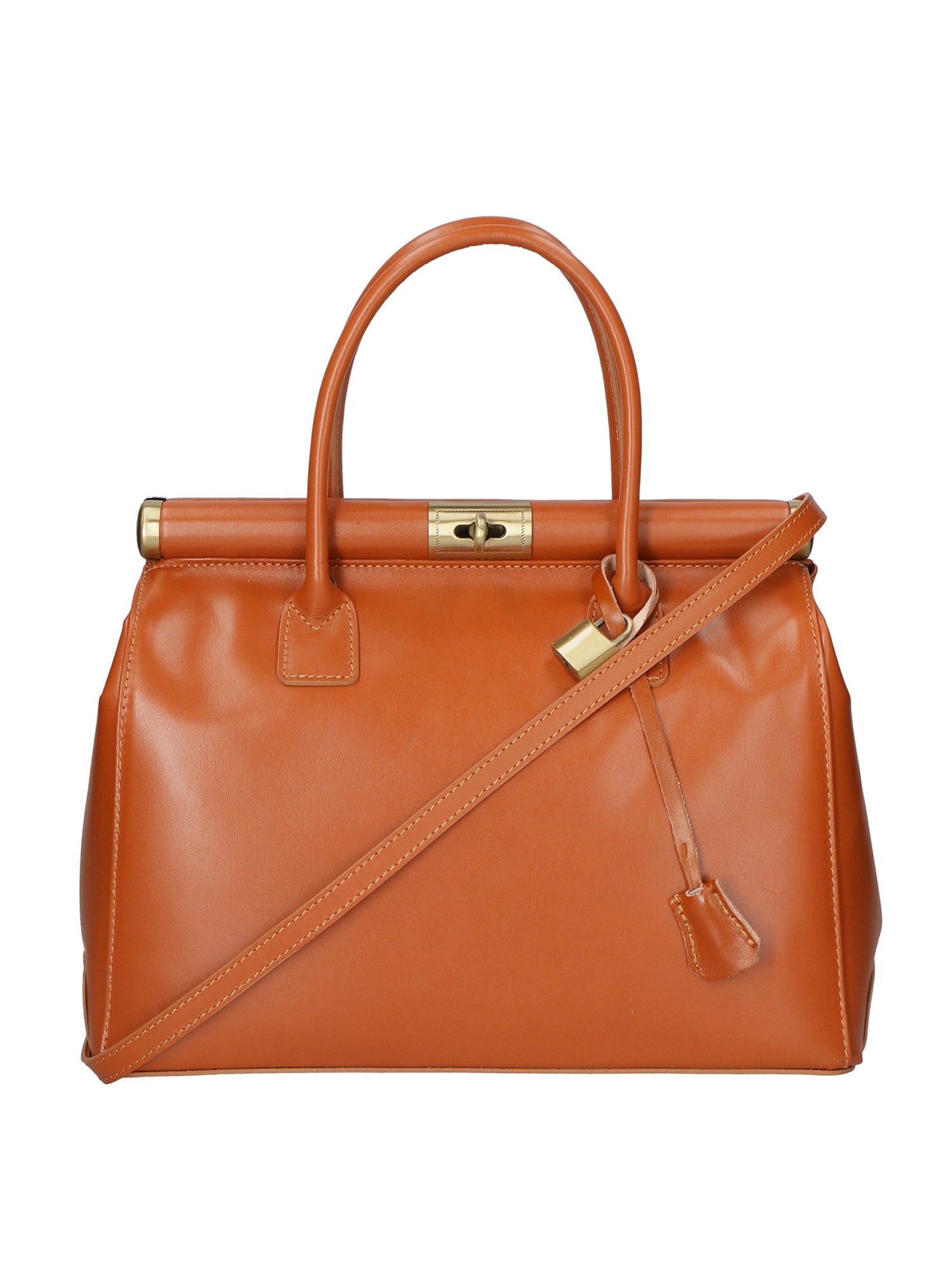 Federica Borsa a mano da donna Vera pelle 9106-CUOIO COGNAC Chiara Ferretti