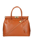 Federica Borsa a mano da donna Vera pelle 9106-CUOIO COGNAC Chiara Ferretti