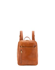 Zaino unisex in vera pelle Made in Italy 100% cotone 4057-MIELE Alessia Firenze