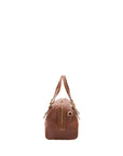 Borsa a bauletto unisex in vera pelle 100% cotone 4528-MARRONE Alessia Firenze