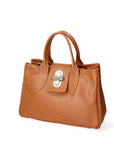 Ascoli Borsa a mano da donna Pelle stampata cocco 7718-D17 CUOIO SCURO Chiara Ferretti