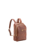 Zaino in vera pelle unisex 100% cotone 4316-MARRONE Alessia Firenze