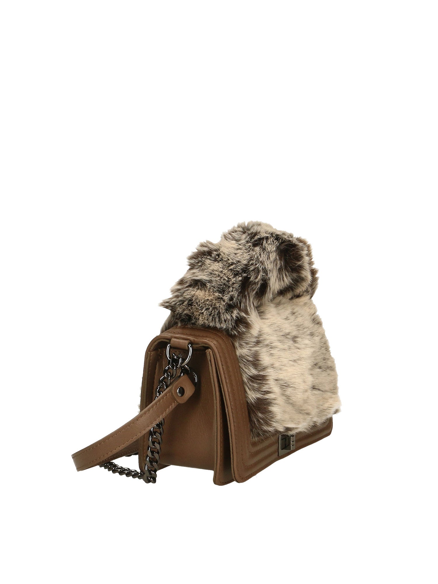 Silvana Pro Borsa a tracolla donna Vera pelle + Calfhair 6599-TAUPE Chiara Ferretti