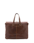 Borsa da viaggio unisex in vera pelle 100% cotone 4066-TESTA DI MORO Alessia Firenze