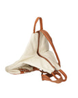 Erika Zaino da donna in vera pelle Casual 80072-BEIGE-CUOIO Chiara Ferretti